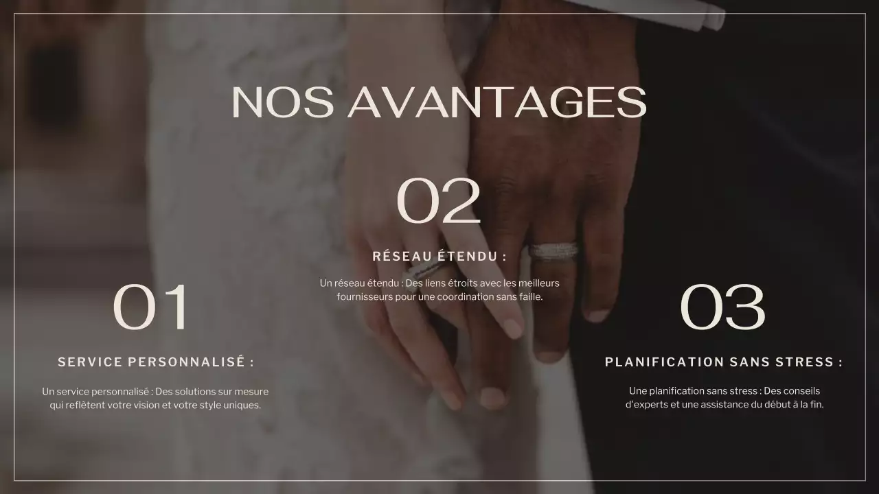 Noir Marron Elégant Agence de Mariage Promotion