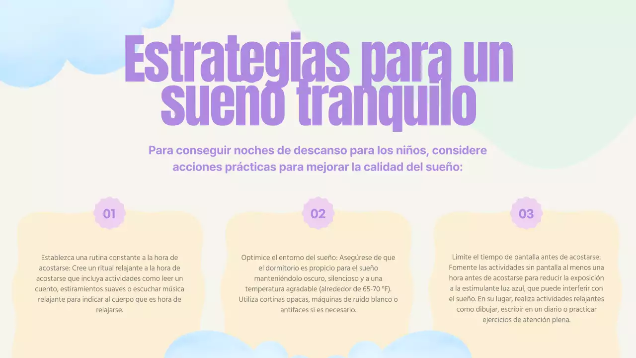 Guía del sueño infantil rosa pastel azul amarillo verde lindo juguetón
