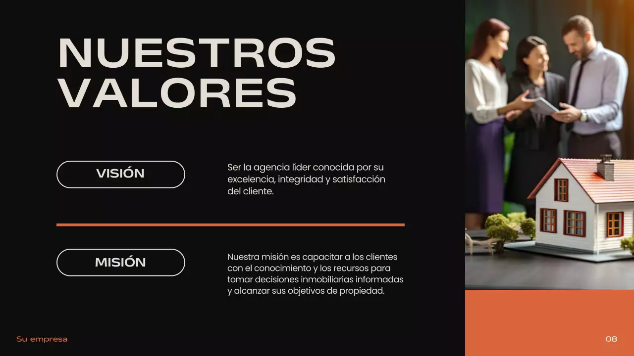 Negro Naranja Beige Moderno Minimal Introducción Inmobiliaria