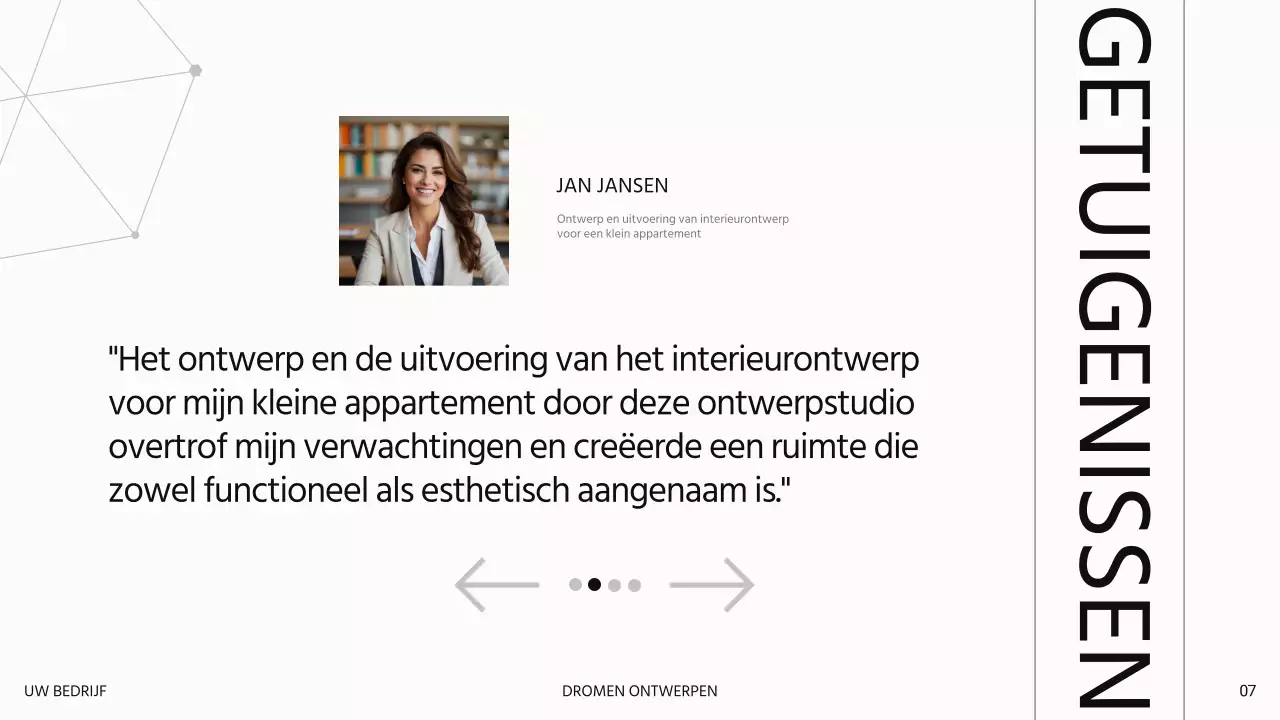 Witte moderne luxe Introductie van een interieurontwerpbedrijf