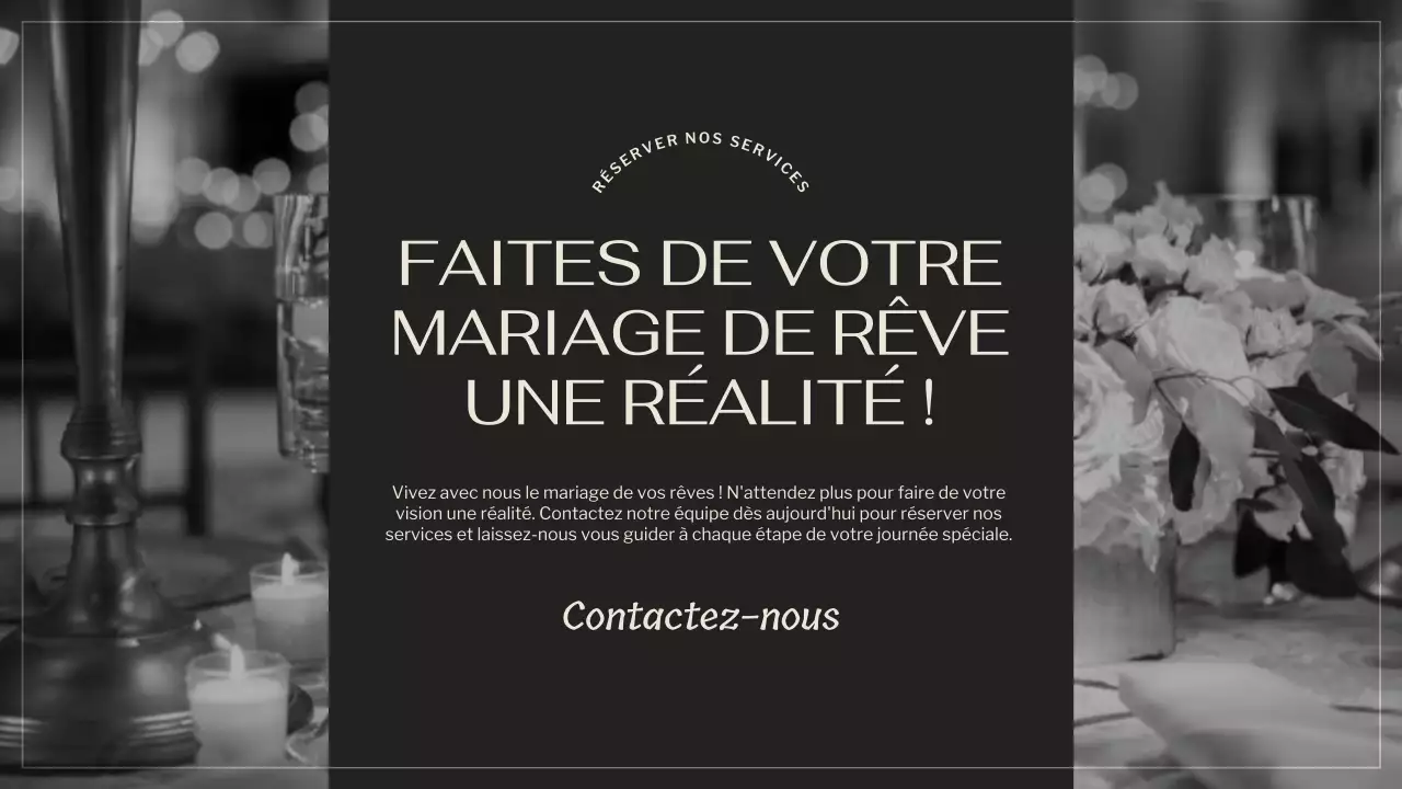 Noir Marron Elégant Agence de Mariage Promotion