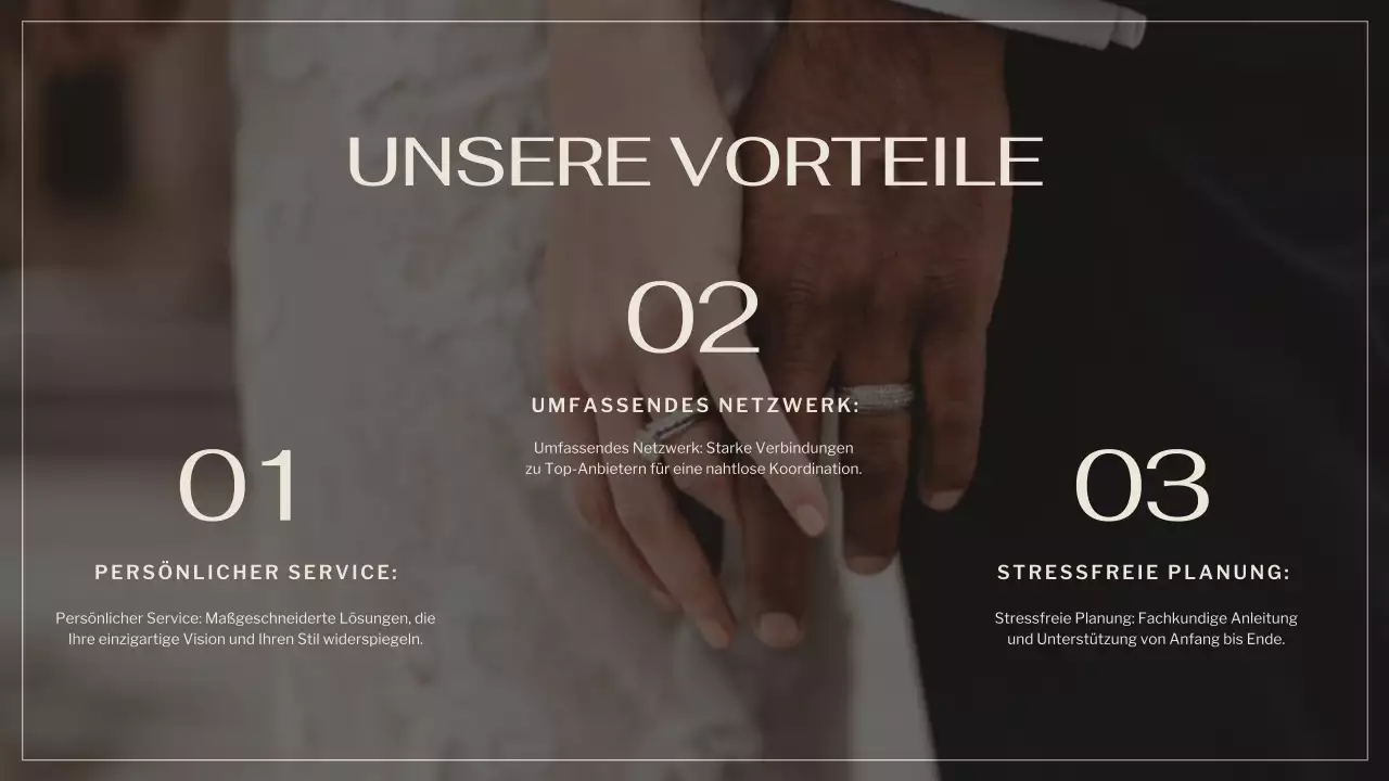 Schwarz Braun Elegant Hochzeit Agentur Promotion