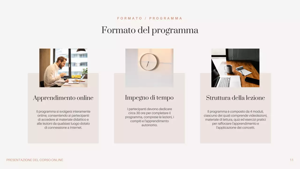 Nero Marrone Beige Minima Promozione del corso online