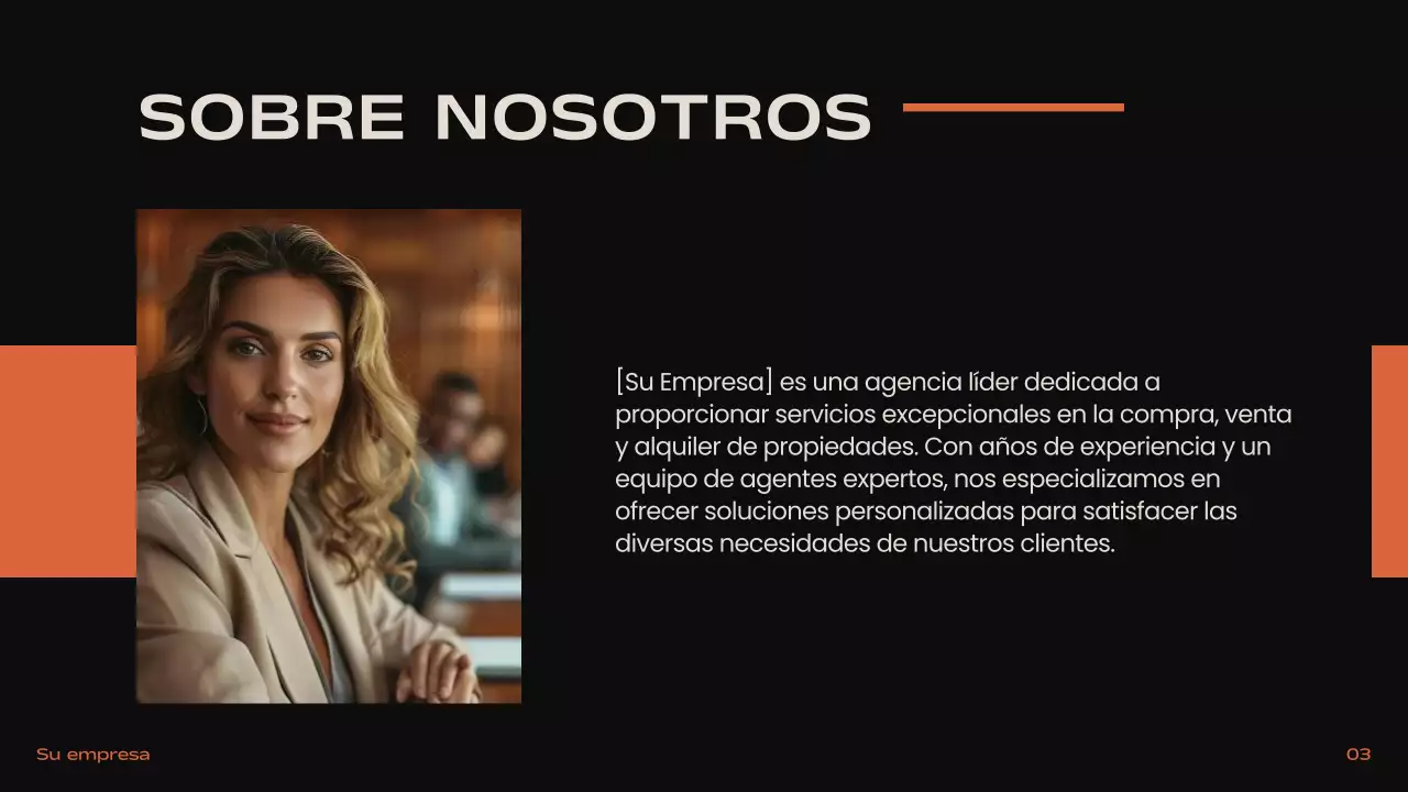 Negro Naranja Beige Moderno Minimal Introducción Inmobiliaria