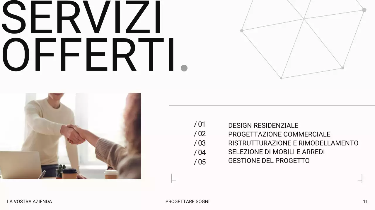 Bianco moderno di lusso Introduzione di un'azienda di interior design