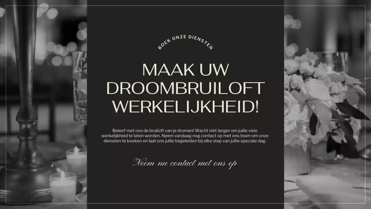 Zwart Bruin Elegant Huwelijksbureau Promotie
