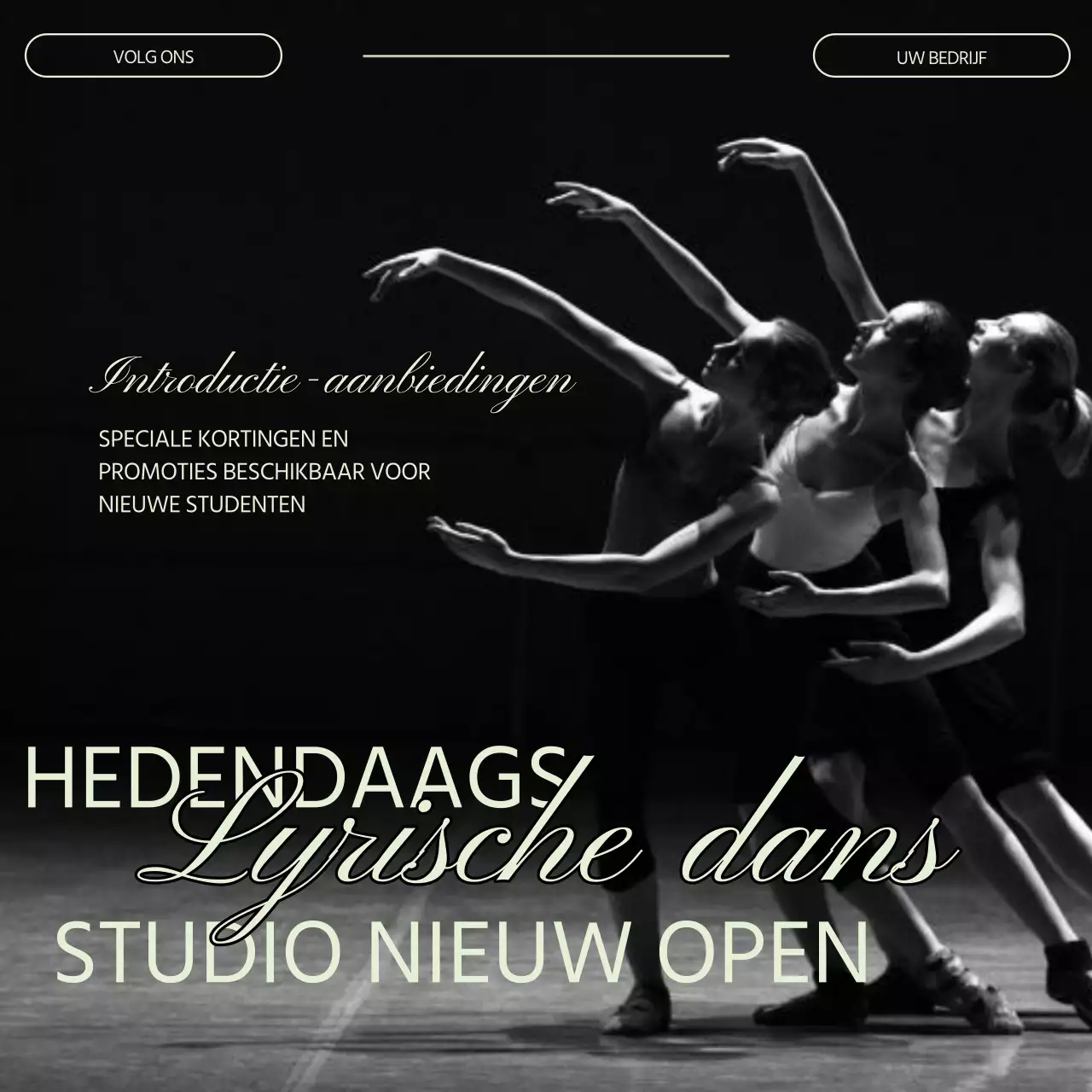 Zwart Wit Groen Modern Minimal Dance/Kleine Zakelijke Promotie