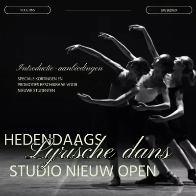 Zwart Wit Groen Modern Minimal Dance/Kleine Zakelijke Promotie