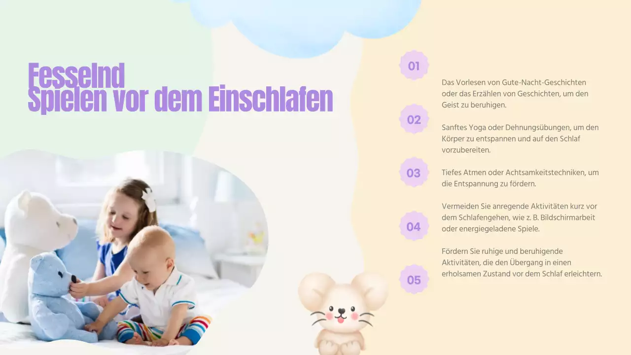 Pastellrosa Blau Gelb Grün Niedlich Verspielt Kinder Schlafhilfe