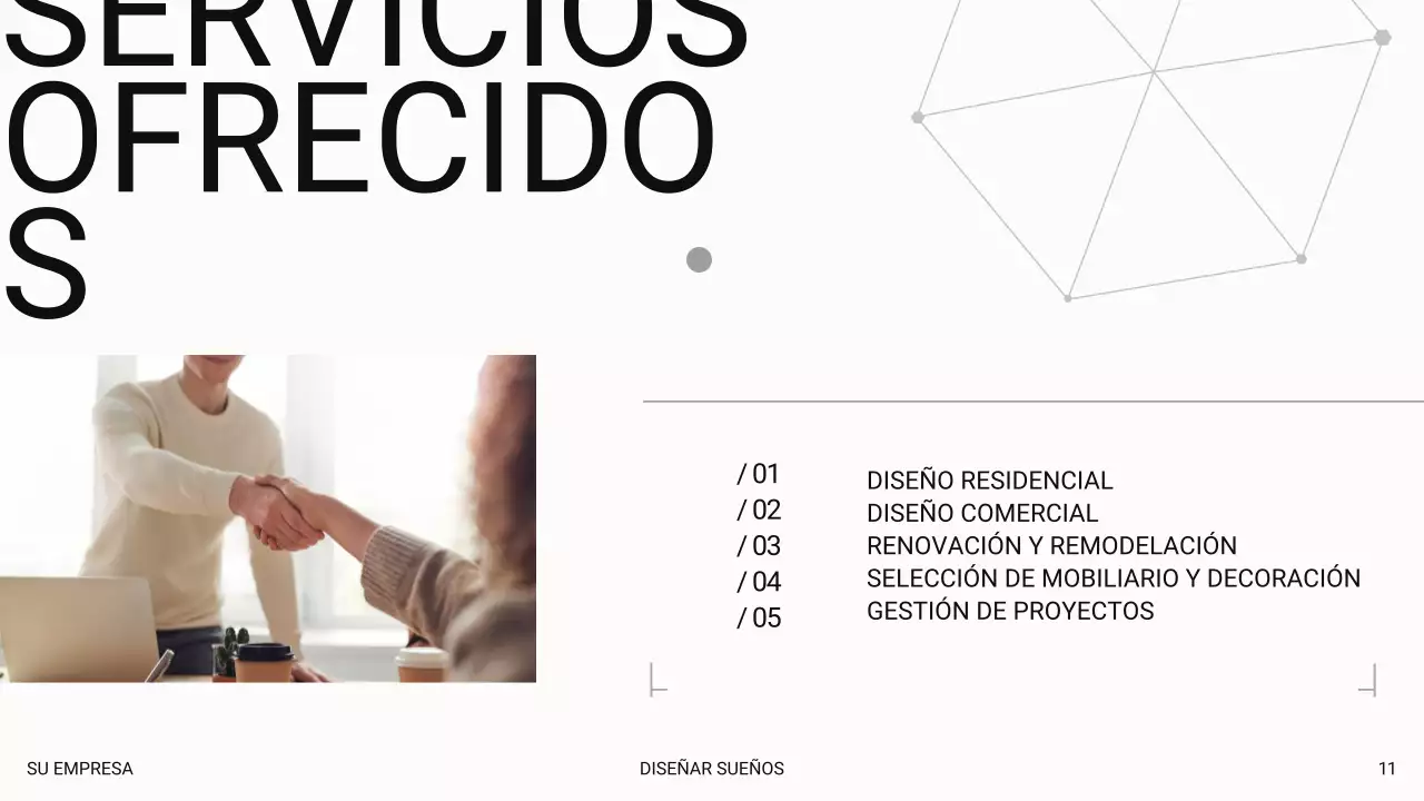 Blanco Lujo Moderno Presentación de una empresa de diseño de interiores