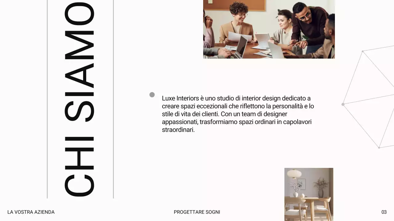 Bianco moderno di lusso Introduzione di un'azienda di interior design