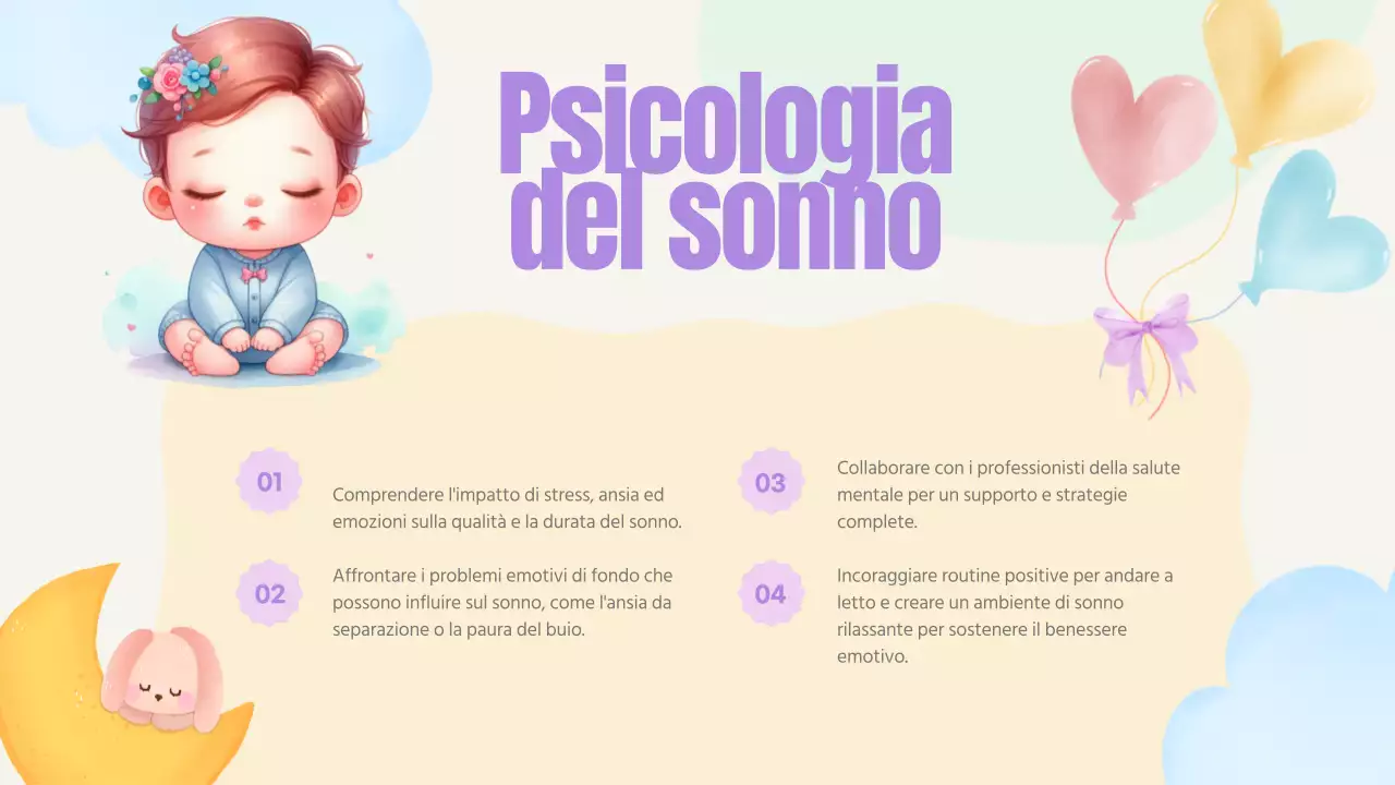 Rosa pastello Blu Giallo Verde Carino giocoso Guida alla nanna per bambini