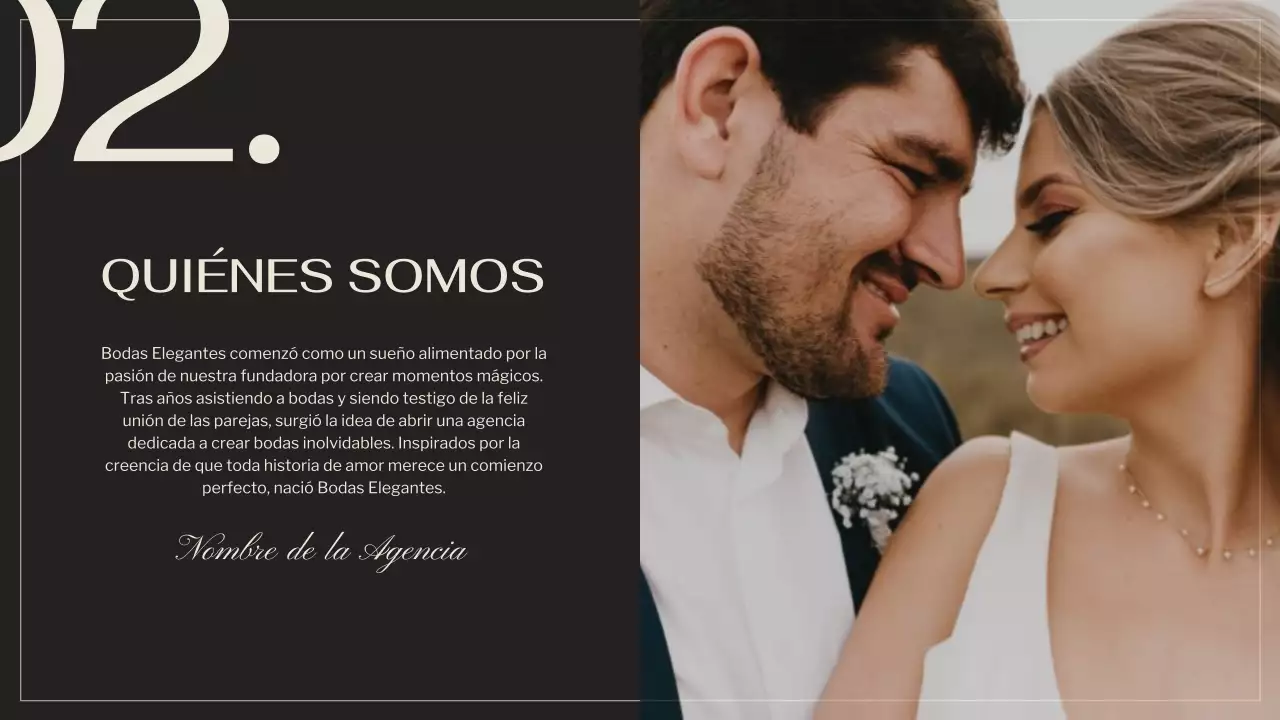 Negro Marrón Elegante Boda Agencia Promoción