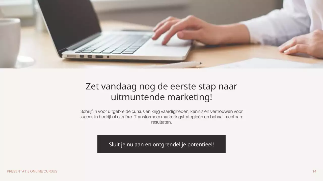 Zwart Bruin Beige Minimale Online Cursus Promotie