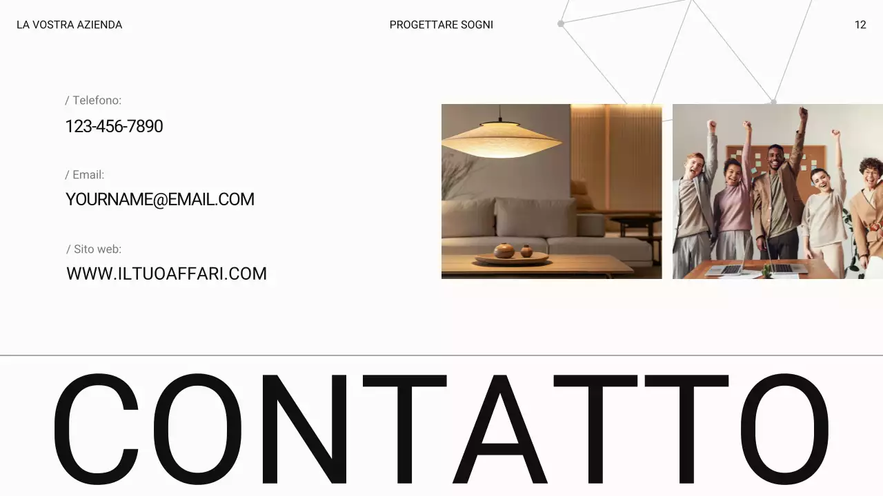 Bianco moderno di lusso Introduzione di un'azienda di interior design