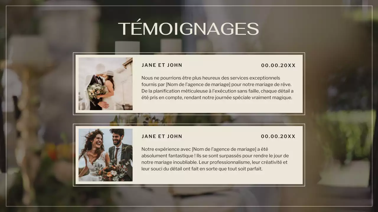 Noir Marron Elégant Agence de Mariage Promotion