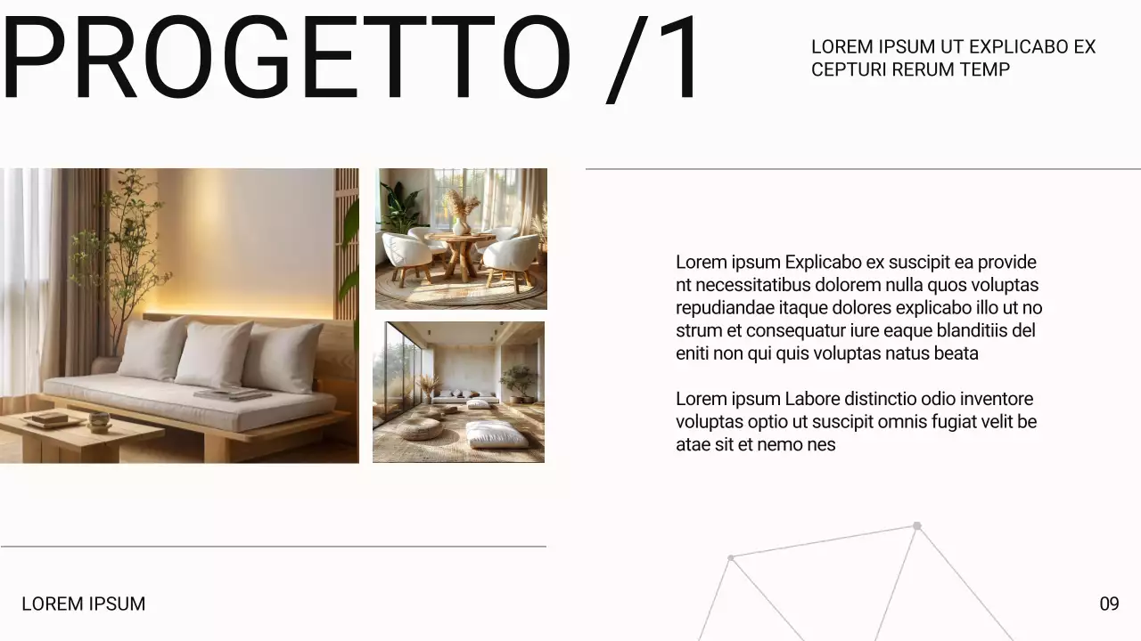 Bianco moderno di lusso Introduzione di un'azienda di interior design