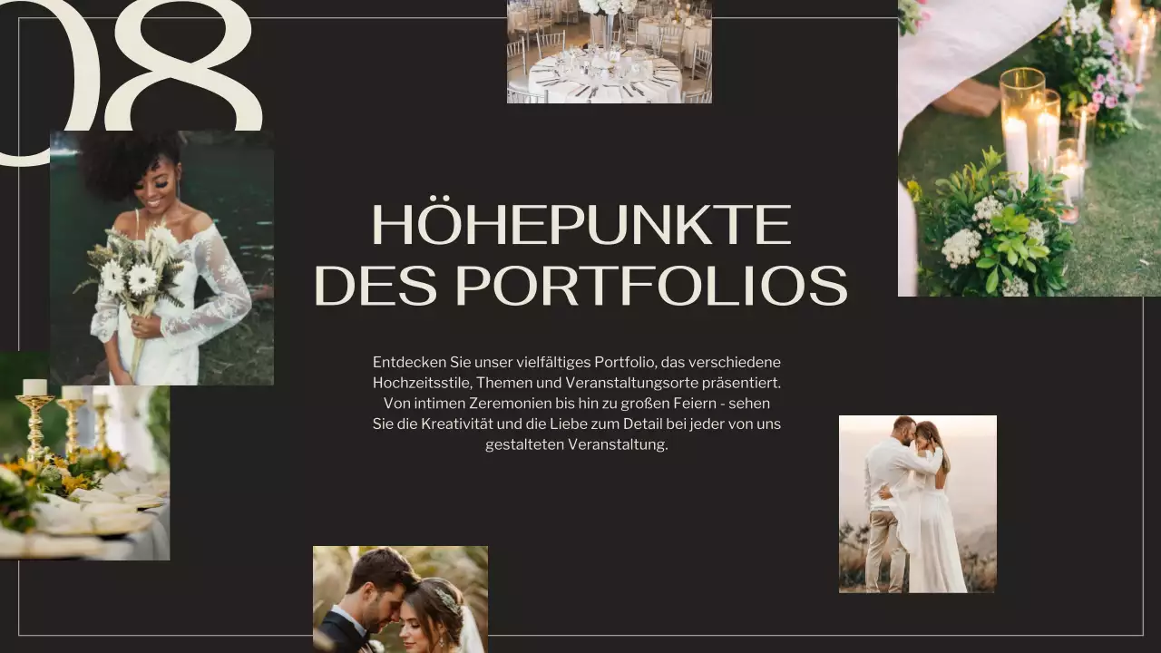 Schwarz Braun Elegant Hochzeit Agentur Promotion