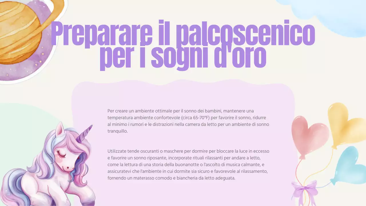 Rosa pastello Blu Giallo Verde Carino giocoso Guida alla nanna per bambini