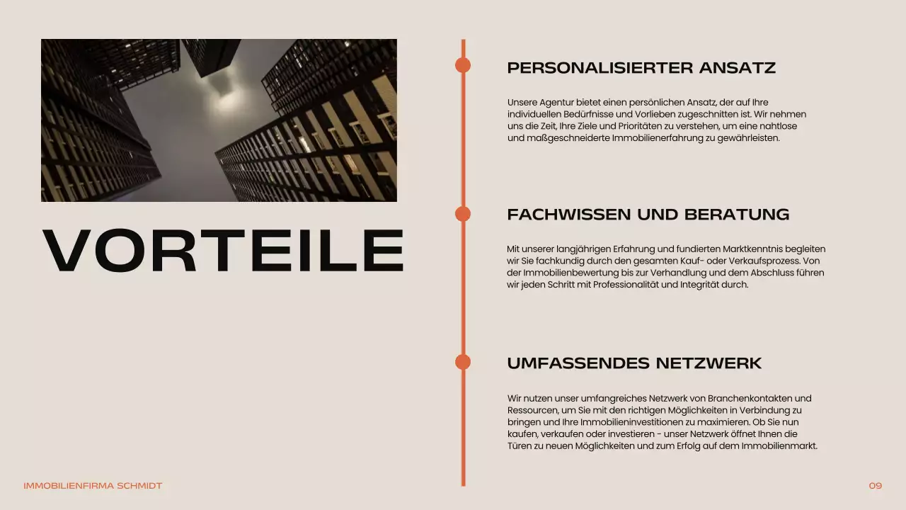 Schwarz Orange Beige Modern Minimal Real Estate Einleitung