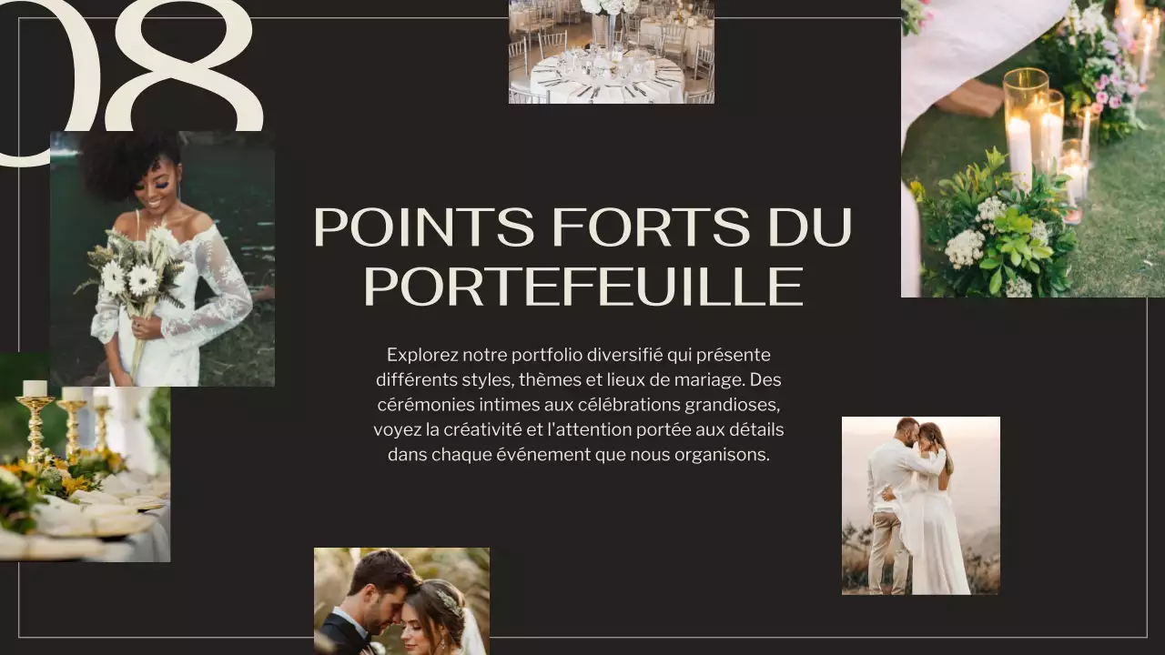 Noir Marron Elégant Agence de Mariage Promotion