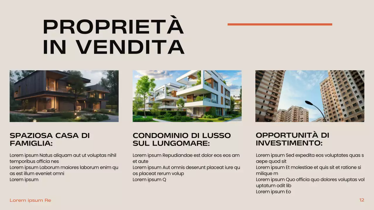 Nero Arancione Beige Moderno Minimale Introduzione Immobiliare