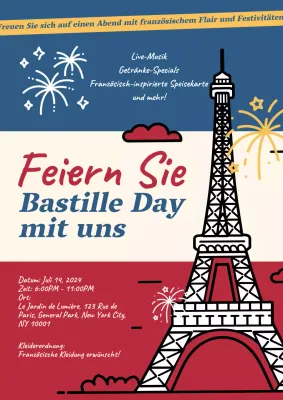 Rot und Blau Bold Celebrate Bastille Day Poster Werbung
