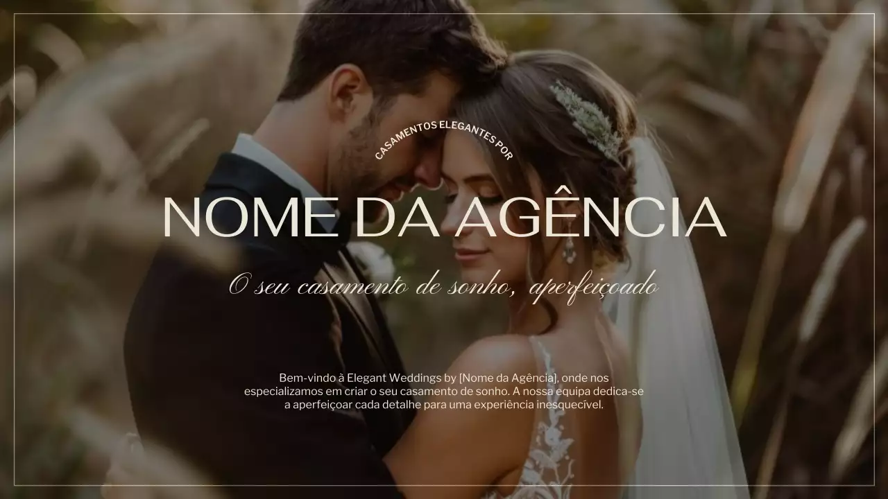 Promoção de agência de casamento elegante castanha preta