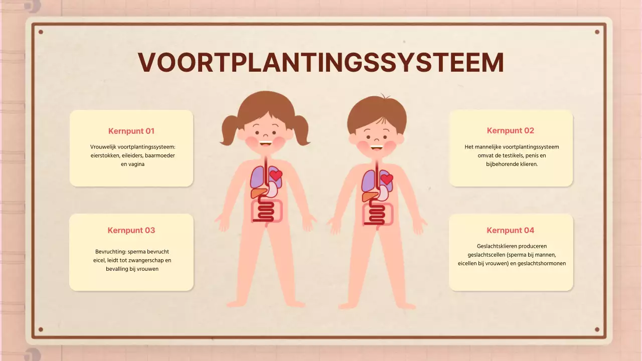 Bruin roze retro anatomie lesmateriaal