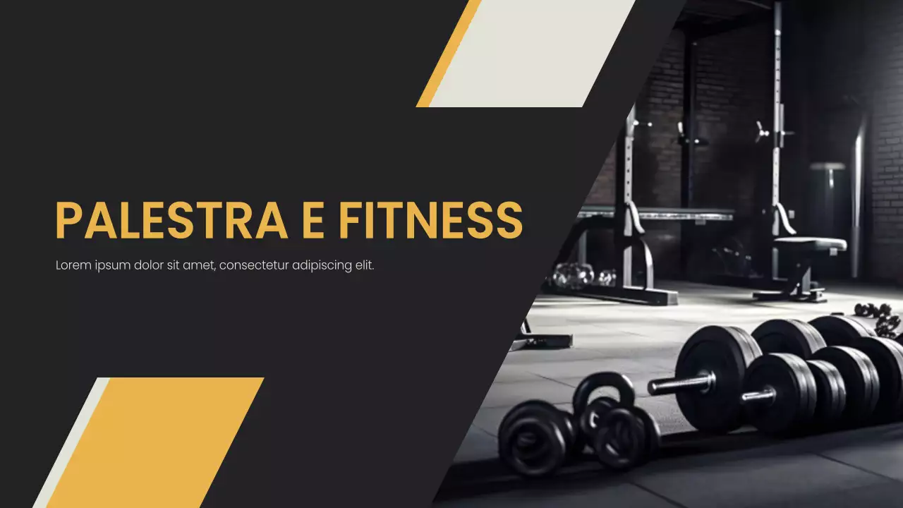 Giallo Nero minimal bold Presentazione dell'azienda di fitness e palestra