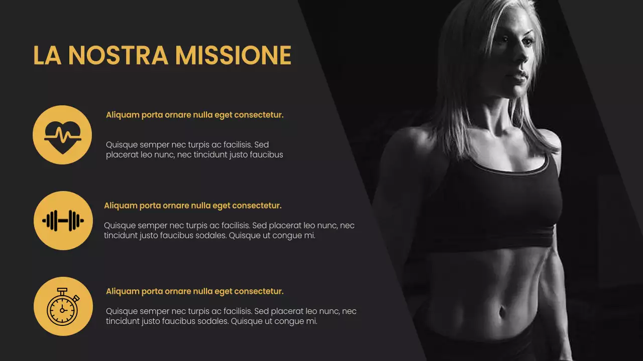Giallo Nero minimal bold Presentazione dell'azienda di fitness e palestra
