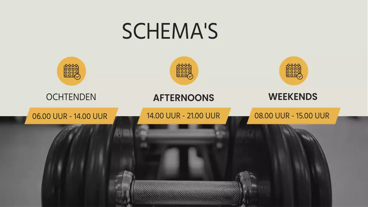 Geel Zwart minimaal vet Fitness en fitness bedrijf introductie