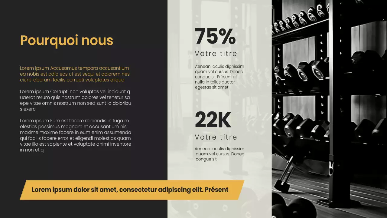 Yellow Black minimal bold Fitness and Gym présentation de l'entreprise