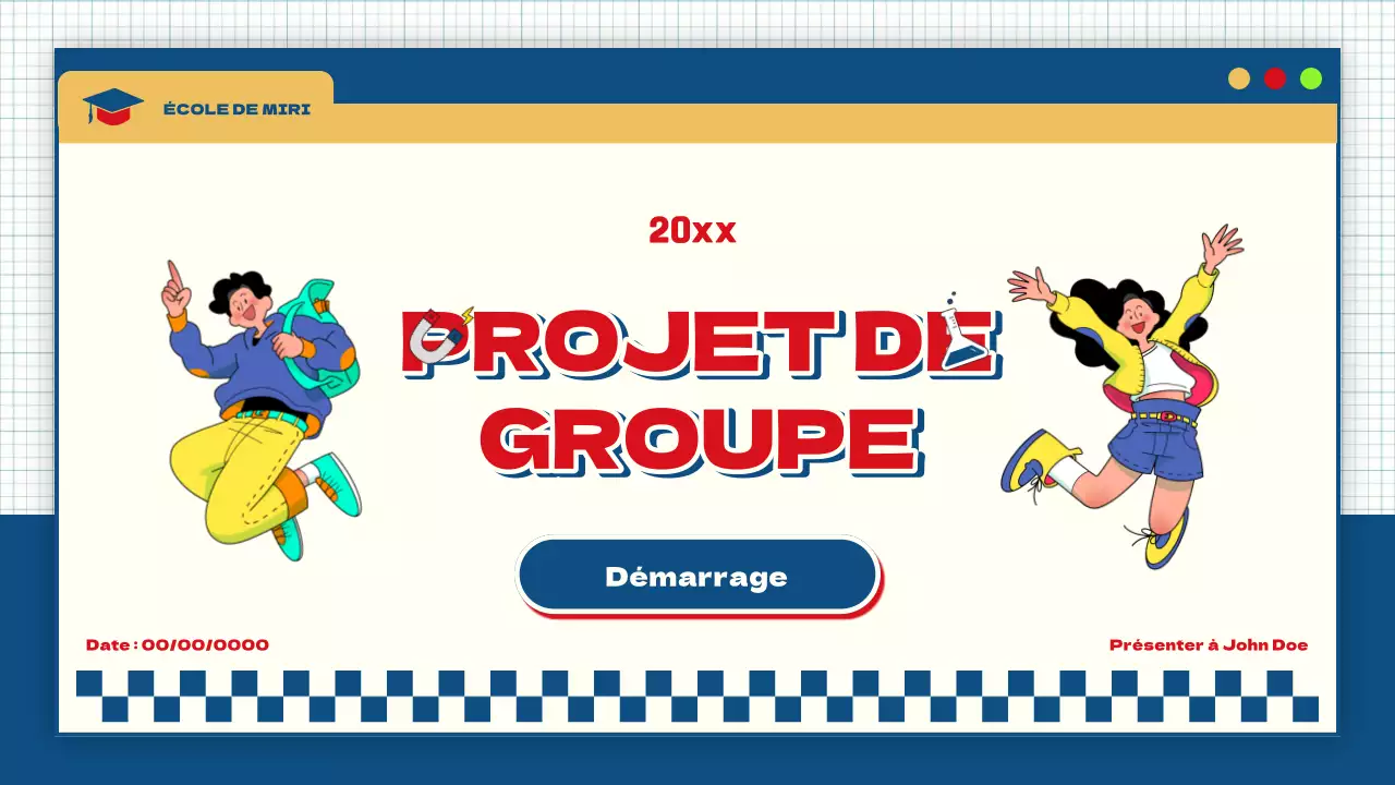 bleu jaune moderne flashy projet de groupe matériel de classe