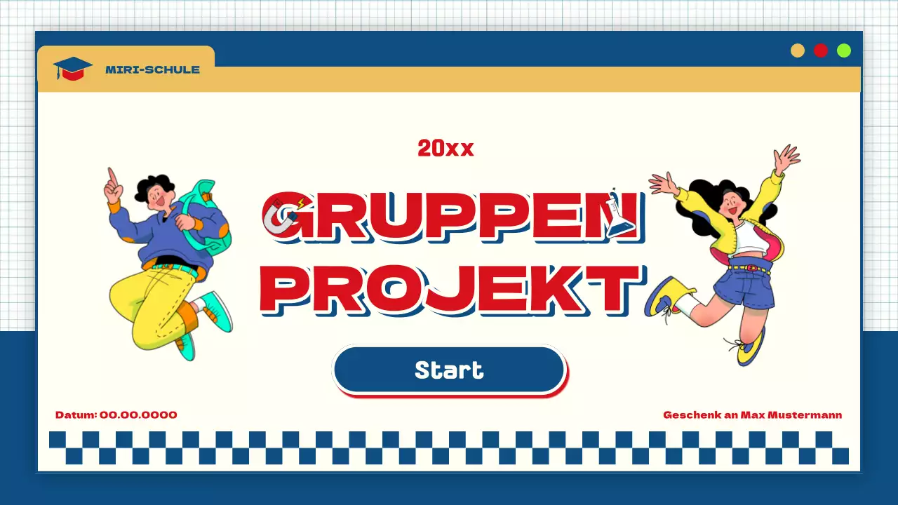 blau gelb modern auffällig Gruppenprojekt Klassenmaterial