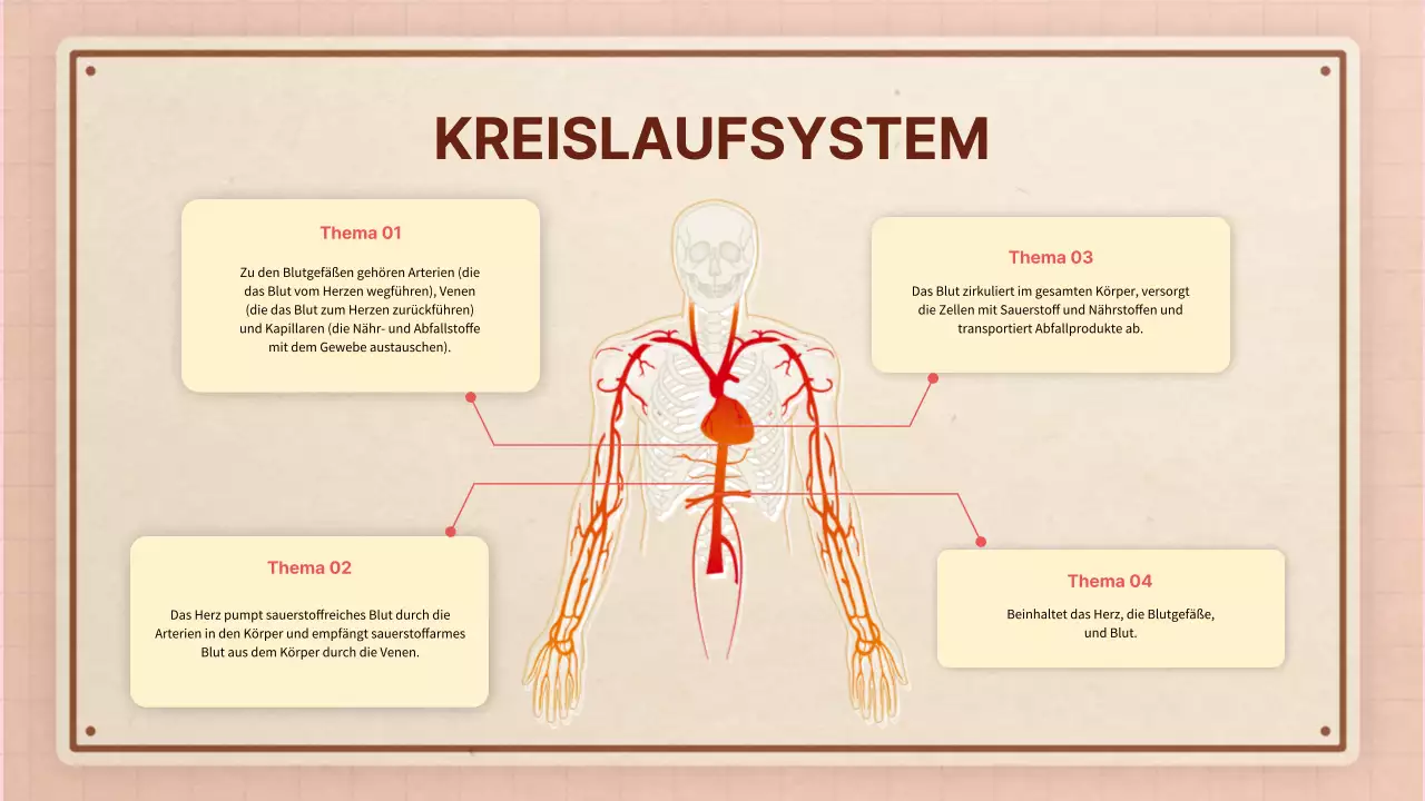Braun rosa vintage retro Anatomie Klasse Material