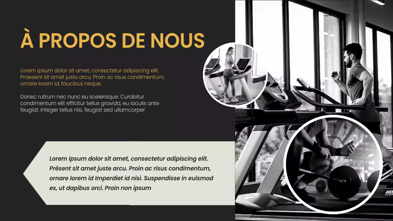 Yellow Black minimal bold Fitness and Gym présentation de l'entreprise