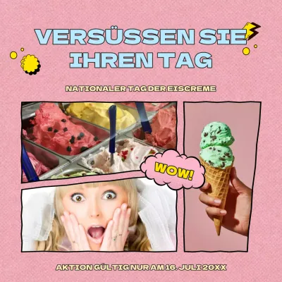 rosa blau retro Eiscreme Tag Werbung