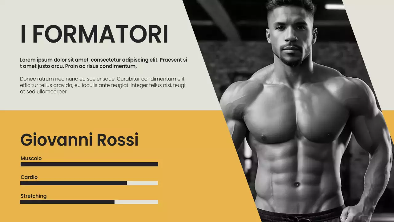 Giallo Nero minimal bold Presentazione dell'azienda di fitness e palestra