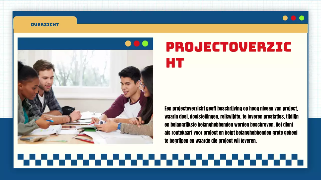 blauw geel modern flitsend groepsproject lesmateriaal