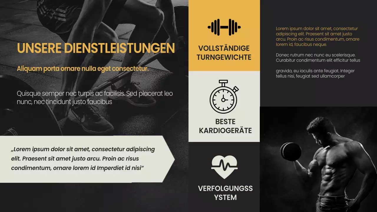 Gelb Schwarz minimal fett Fitness und Gym Unternehmen Einführung