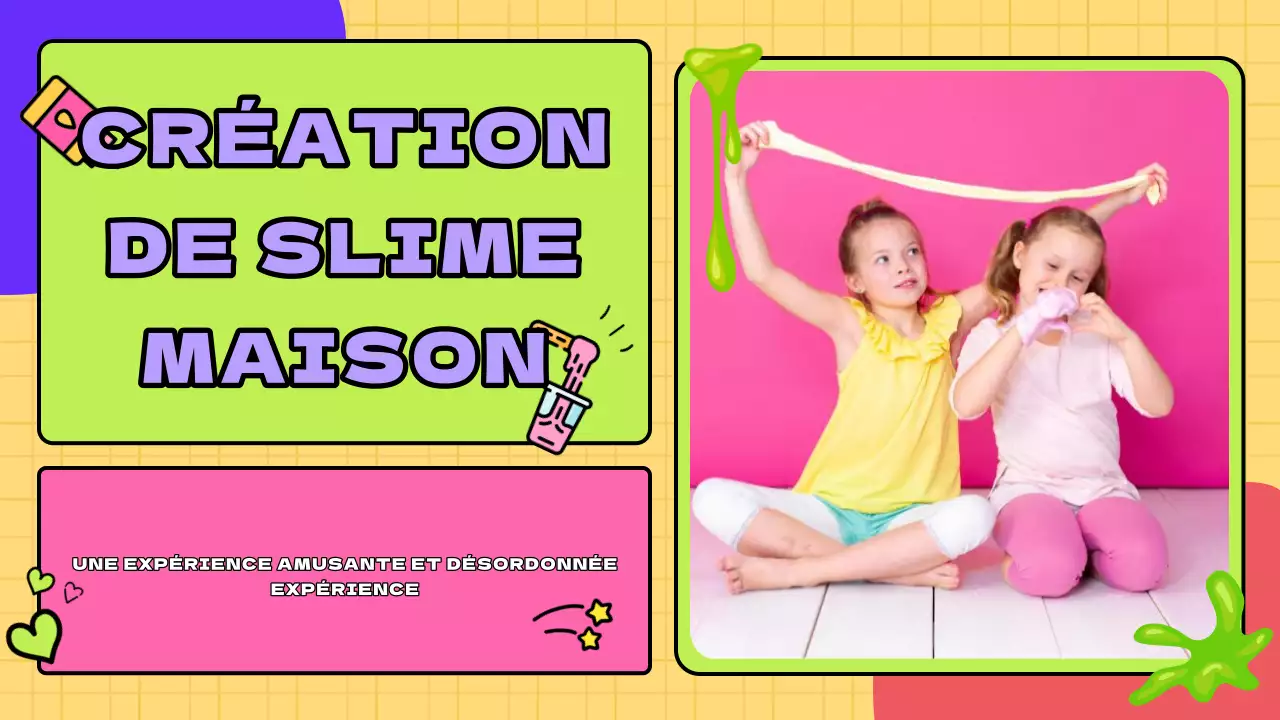 Rose vert violet audacieux minimal slime DIY titre principal