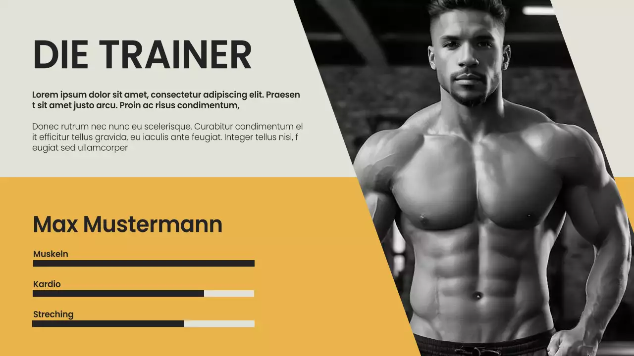 Gelb Schwarz minimal fett Fitness und Gym Unternehmen Einführung