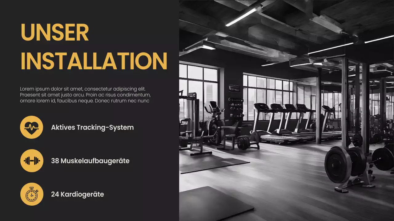 Gelb Schwarz minimal fett Fitness und Gym Unternehmen Einführung