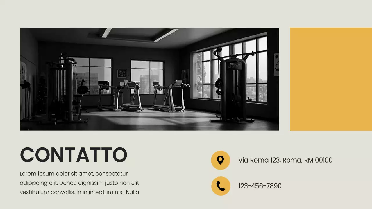 Giallo Nero minimal bold Presentazione dell'azienda di fitness e palestra