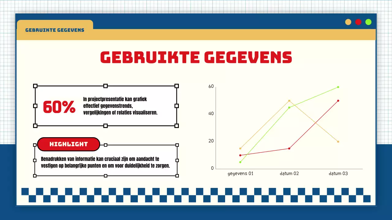blauw geel modern flitsend groepsproject lesmateriaal
