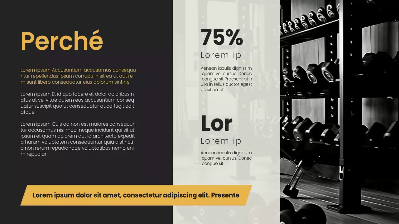 Giallo Nero minimal bold Presentazione dell'azienda di fitness e palestra