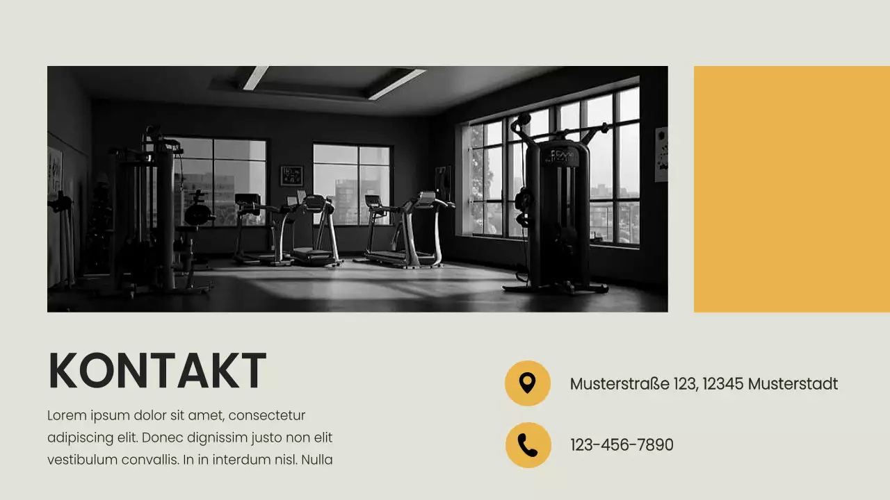 Gelb Schwarz minimal fett Fitness und Gym Unternehmen Einführung