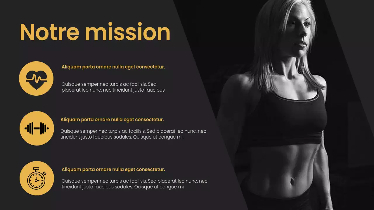 Yellow Black minimal bold Fitness and Gym présentation de l'entreprise