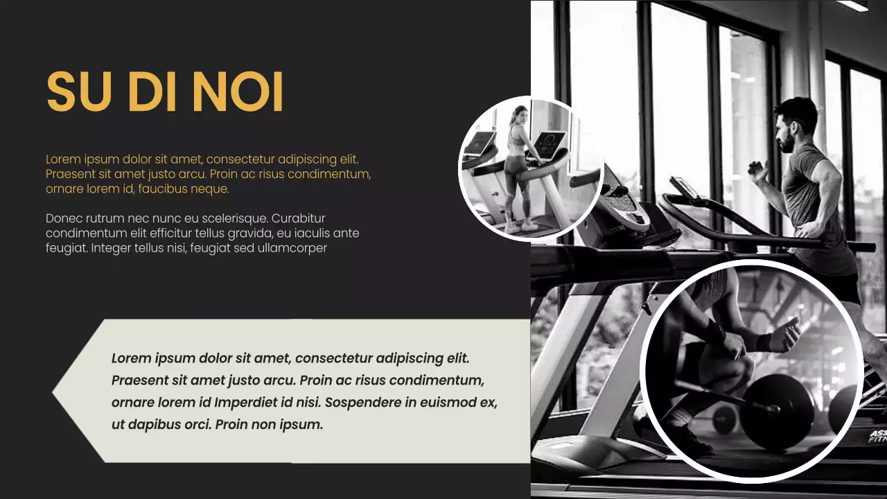 Giallo Nero minimal bold Presentazione dell'azienda di fitness e palestra